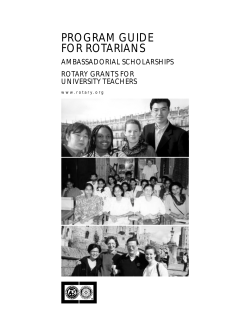 Rotary Grants for University Teachers, Ambassadorial