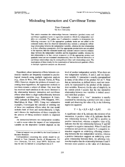 Misleading Interaction and Curvilinear Terms