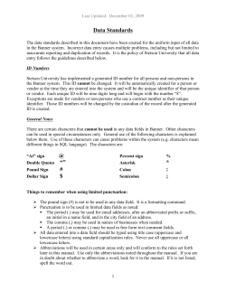 Banner Data Standards