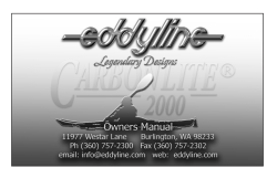Owner`s Manual - Eddyline Kayaks