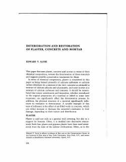 DETERIORATION AND RESTORATION OF PLASTER, CONCRETE