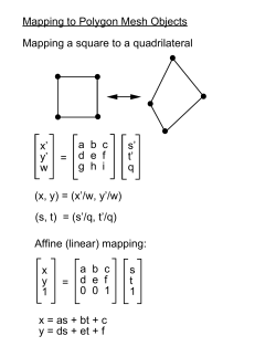 Mapping to Polygon Mesh Objects Mapping a square to a