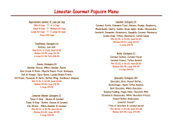 Lonestar Gourmet Popcorn Menu