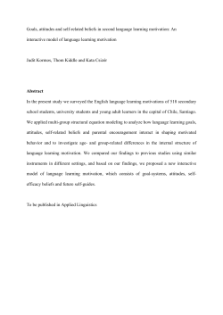 Goals, attitudes and self-related beliefs in second language