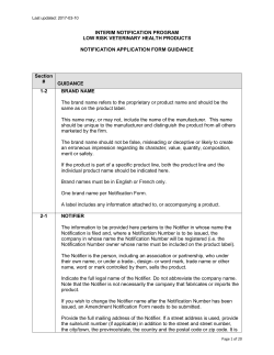 Notification Application Form and Guidance