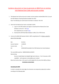Guidance document on how to generate an IBAN from an