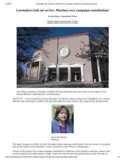 Lawmakers lash out at Gov. Martinez over campaign contributions