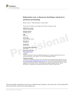 Elaboration over a discourse facilitates retrieval in sentence