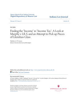 Income Tax - Digital Repository @ Maurer Law