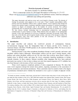 Word-level prosody of Samoan.