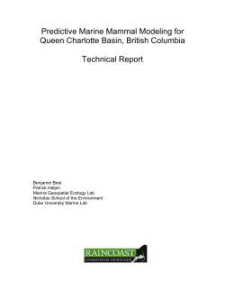 Predictive Marine Mammal Modeling for Queen Charlotte Basin