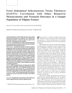 Fetal Abdominal Subcutaneous Tissue Thickness