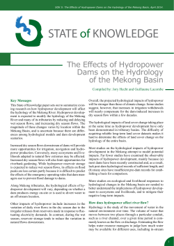 The effects of hydropower dams on the - WLE Mekong