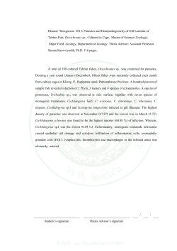 Ekkarat Wongsawat 2012: Parasites and Histopathogenicity of Gill