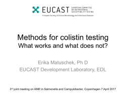 Methods for colistin testing - EURL-AR