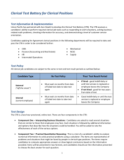 Clerical Test Battery for Clerical Positions