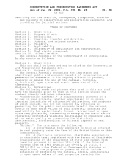 CONSERVATION AND PRESERVATION EASEMENTS ACT Cl. 68