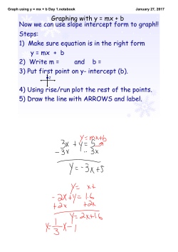 Graph using y = mx + b Day 1.notebook