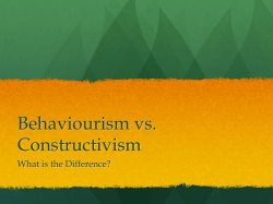Behaviourism vs. Constructivism