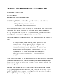 Remembrance Sunday Sermon - King`s College, Cambridge
