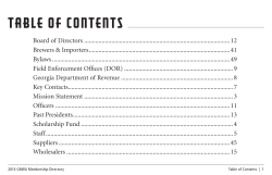 table of contents - Georgia Beer Wholesalers Association