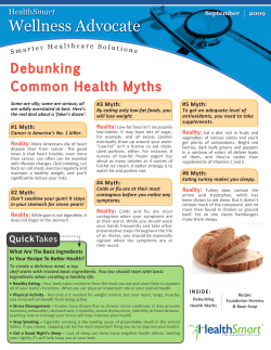 September 2009 Wellness Advocate from HealthSmart