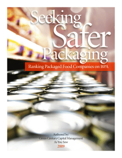 Ranking Packaged Food Companies on BPA