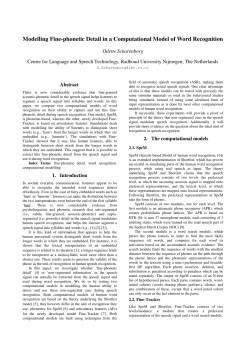 Modelling Fine-phonetic Detail in a Computational Model of Word