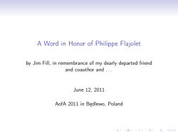 A Word in Honor of Philippe Flajolet