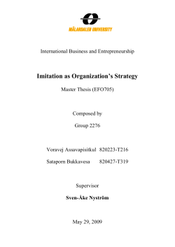 Imitation as Organization`s Strategy