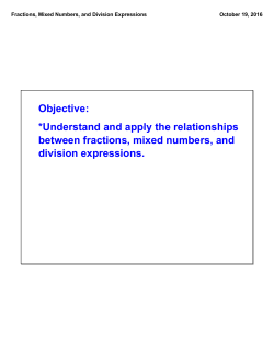 Fractions, Mixed Numbers, and Division Expressions