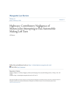 Highways: Contributory Negligence of Motorcyclist Attempting to