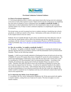 Provisional Admission Technical Guidance Q