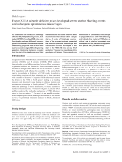 Factor XIII A subunit&ndash;deficient mice developed