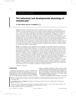 The behavioral and developmental physiology