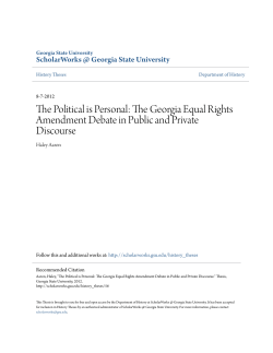 The Political is Personal: The Georgia Equal Rights Amendment