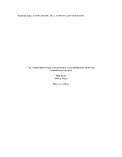 SOCIOECONOMIC STATUS AND HEALTHY BEHAVIORS