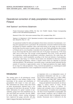 Operational correction of daily precipitation measurements in Finland
