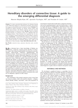 Hereditary disorders of connective tissue: A guide to the