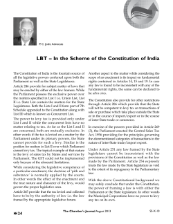 In the Scheme of the Constitution of India