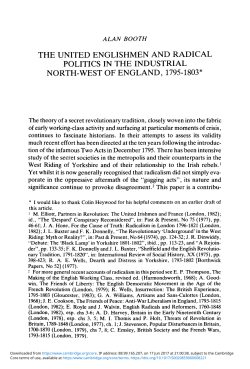 The United Englishmen and Radical Politics in the Industrial North