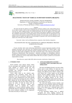 DIAGNOSTIC TESTS OF VEHICLE SUSPENSION DURING BRAKING