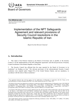 GOV/2011/65 - Implementation of the NPT Safeguards