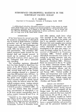 subsurface chlorophyll maximum in the northeast pacific ocean