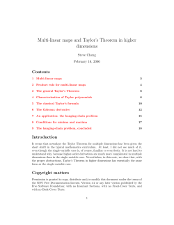 Multi-linear maps and Taylor`s Theorem in higher