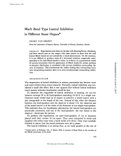 Mach Band Type Lateral Inhibition in Different Sense Organs*