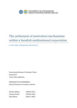 The settlement of motivation mechanisms within a Swedish