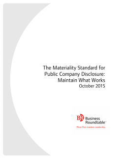 The Materiality Standard for Public Company Disclosure