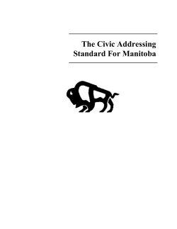 The Civic Addressing Standard For Manitoba
