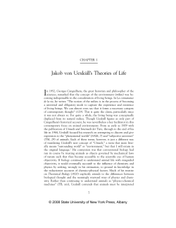 Jakob von Uexk&uuml;ll`s Theories of Life